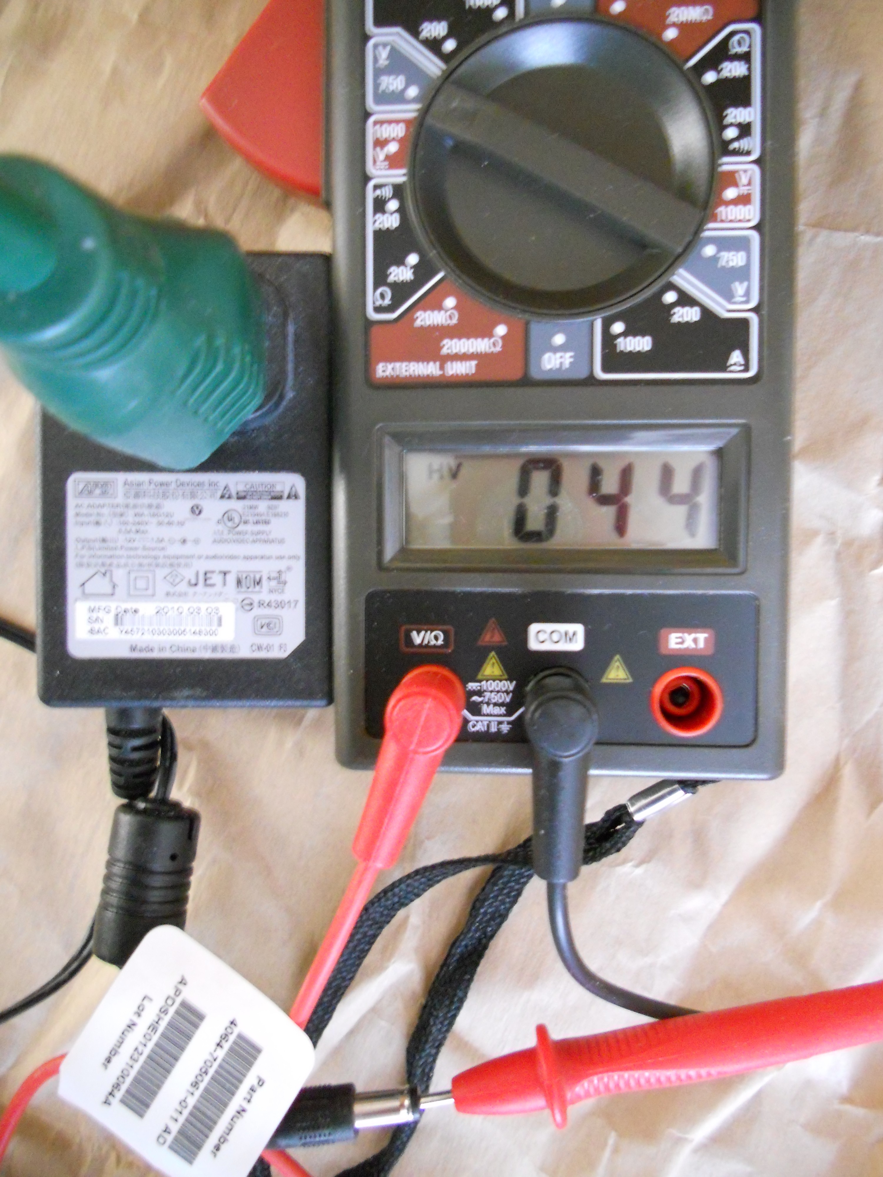 Western Digita Power Supply #3 - 44 volts leakage